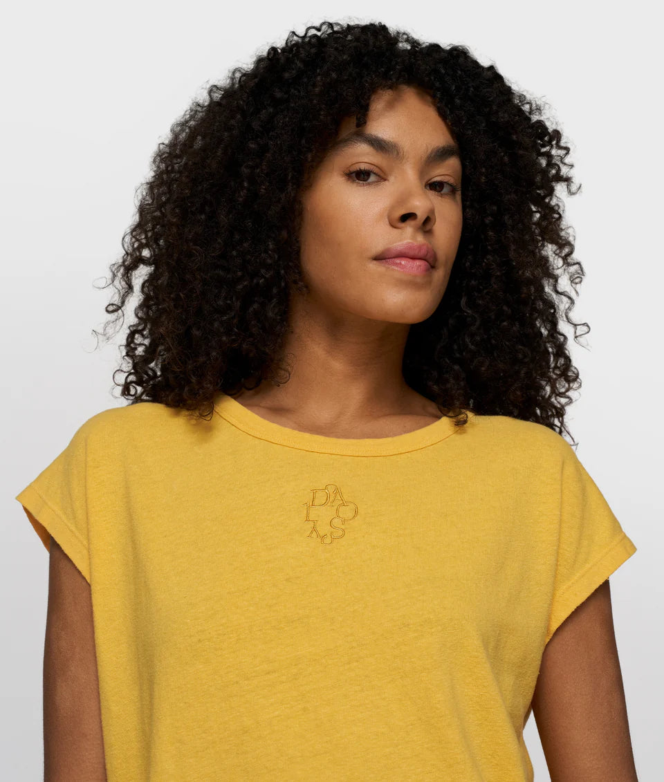 10 DAYS AMSTERDAM Cotton Linen Tee Mango