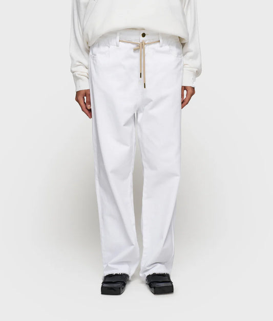 10DAYS AMSTERDAM Straight Leg Pants Twill Optic White