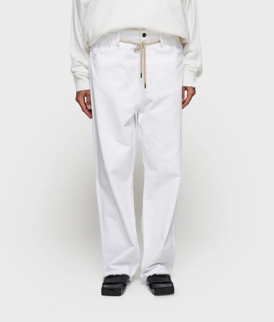 10DAYS AMSTERDAM Straight Leg Pants Twill Optic White