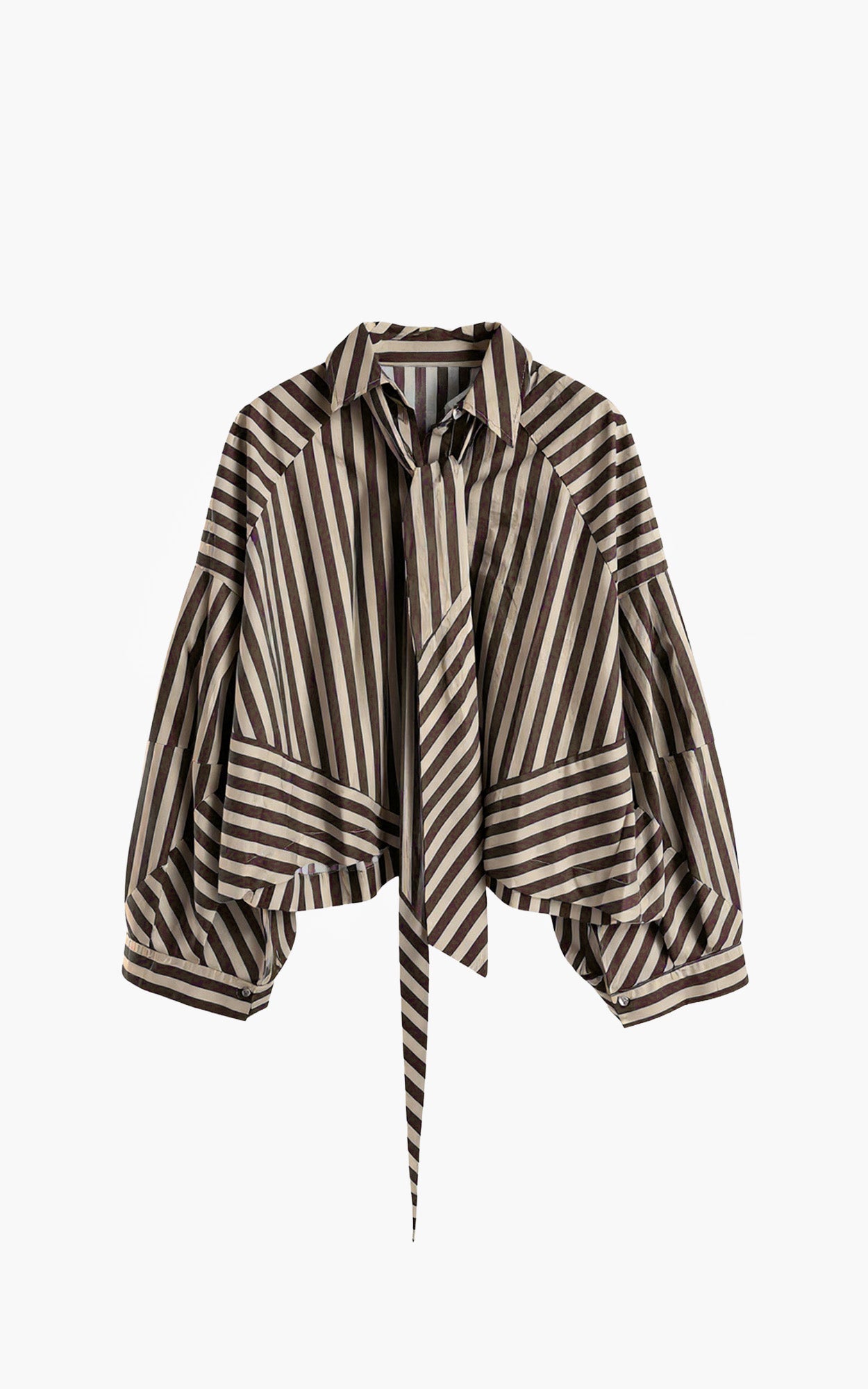 AIMEE THE LABEL Bluse OsloW6 Brown Stripe