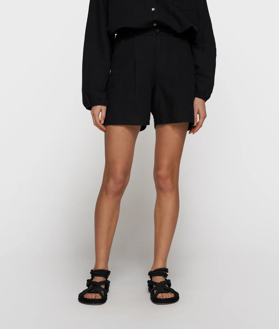 10 DAYS AMSTERDAM Wide Shorts Linen Black