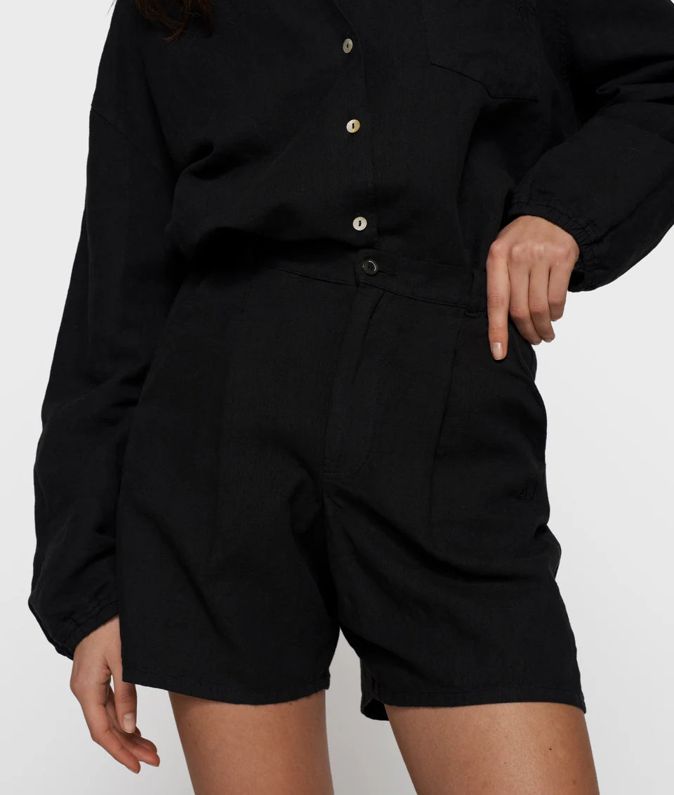 10 DAYS AMSTERDAM Wide Shorts Linen Black