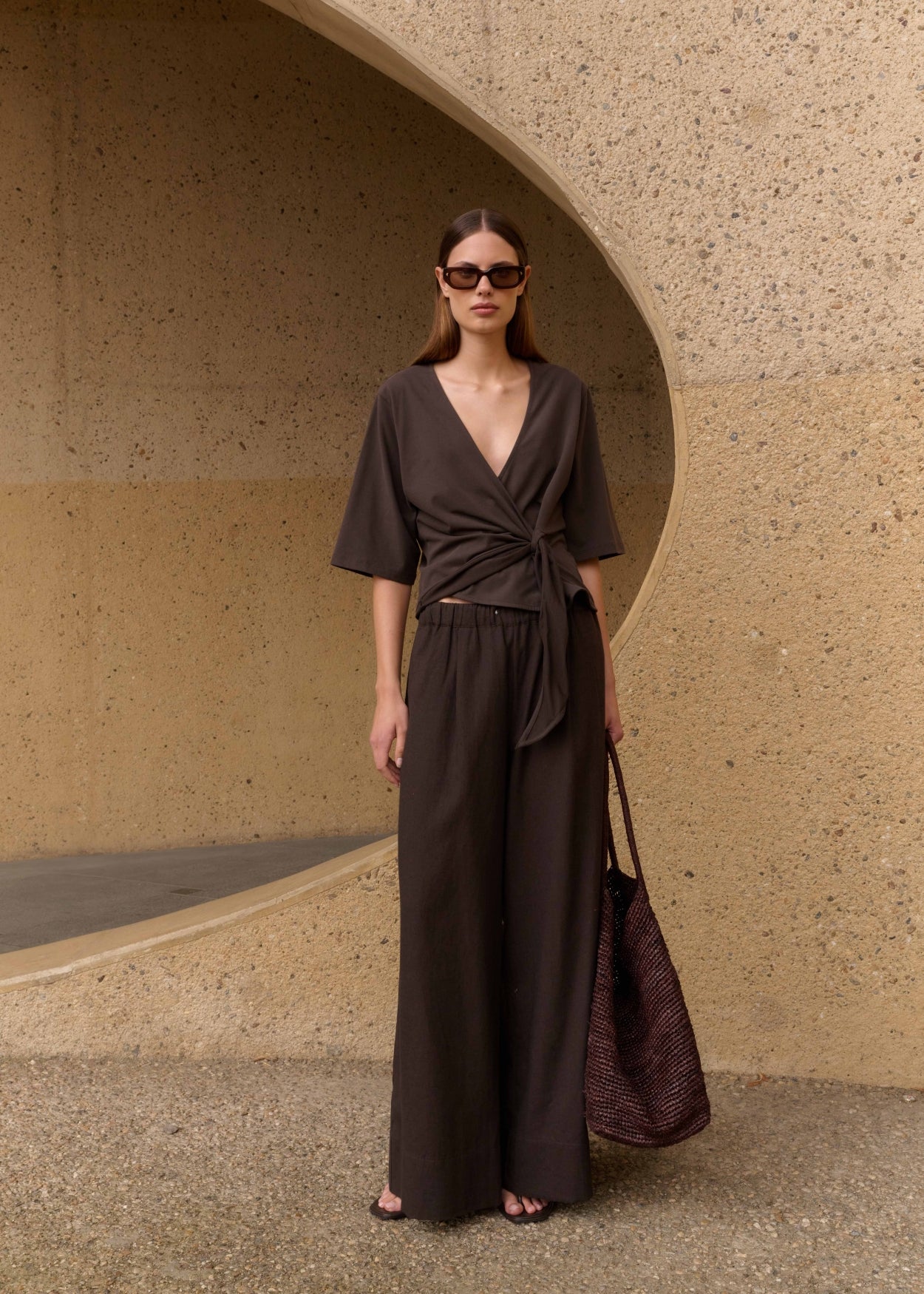 CLUB L'AVENIR Wickelbluse Lavender'CL Chocolate