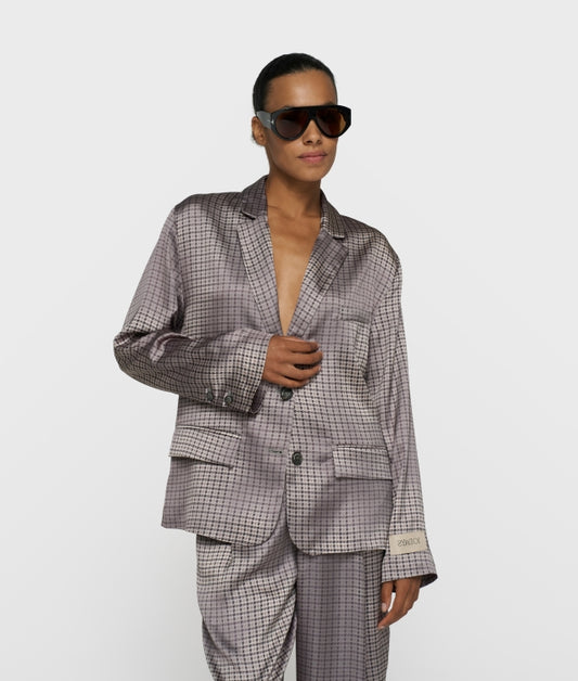 10DAYS AMSTERDAM Fluid Blazer Check Champagne