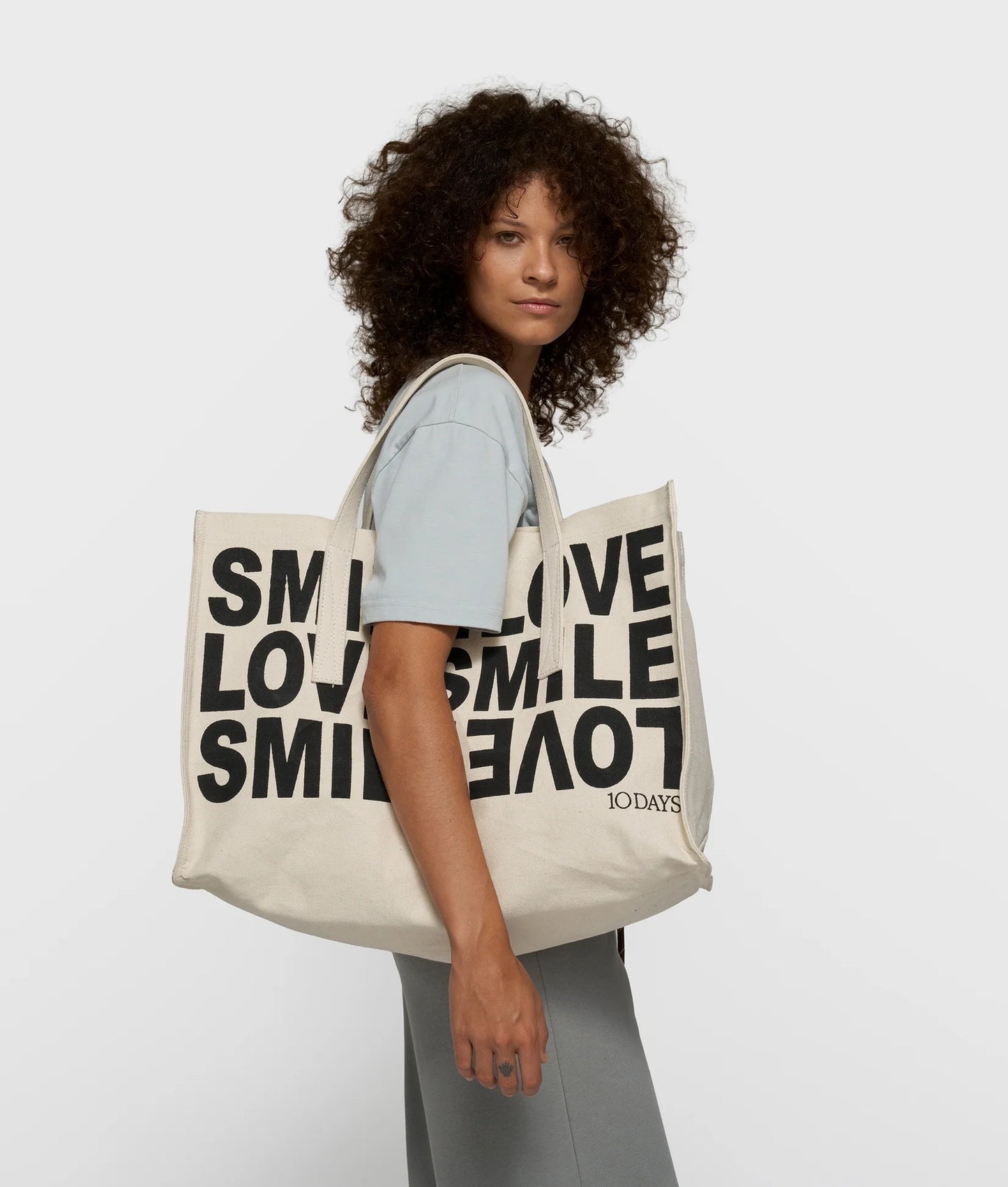10DAYS AMSTERDAM Canvas Shopper Ecru