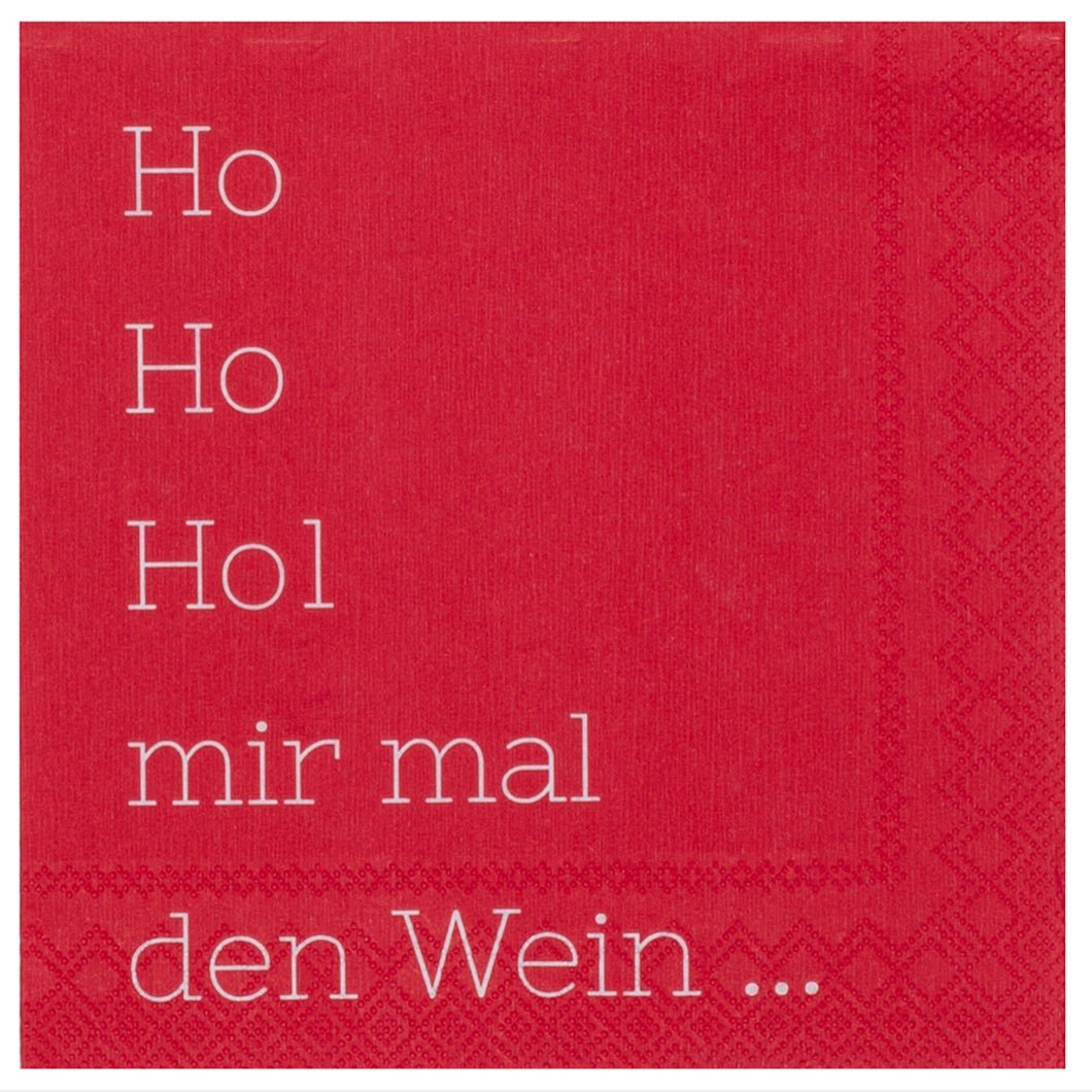 RAEDER DESIGN Cocktailservietten Ho Ho Hol mir mal den Wein