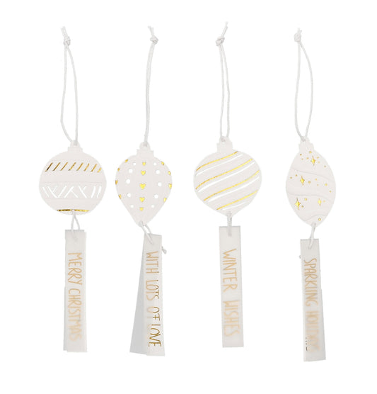 RAEDER DESIGN Geschenkeanhänger Merry Christmas 4-er Set