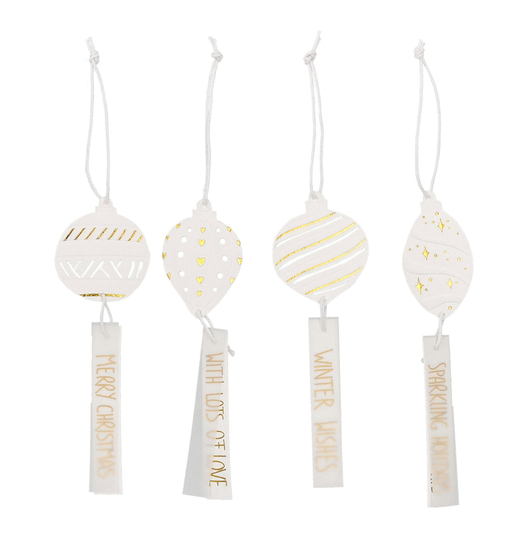 RAEDER DESIGN Geschenkeanhänger Merry Christmas 4-er Set