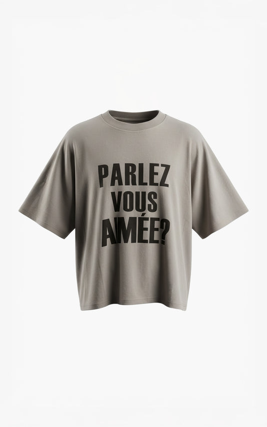 AIMEE THE LABEL ElaraW6 Shirt Taupe Brown Letters