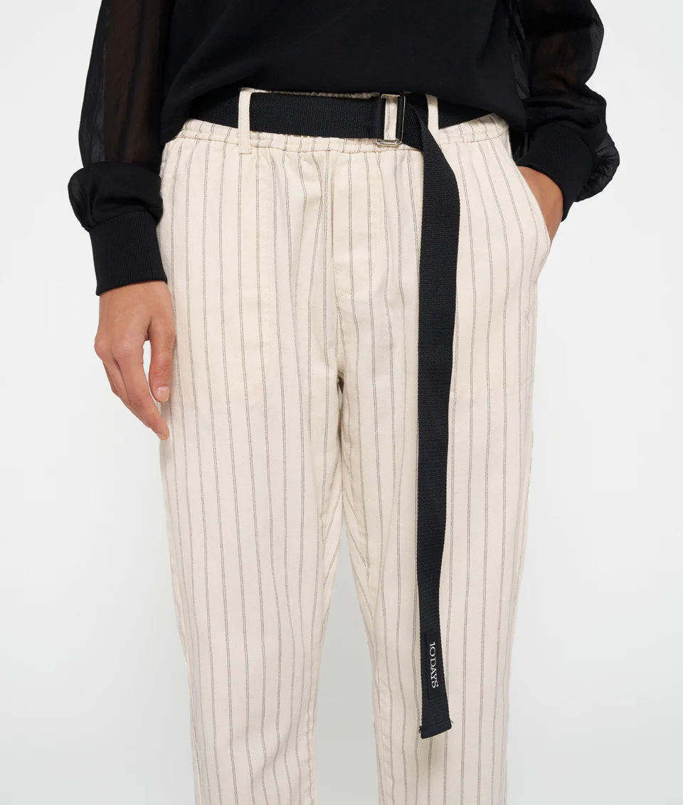 10 DAYS AMSTERDAM Belted Pants Pinstripe