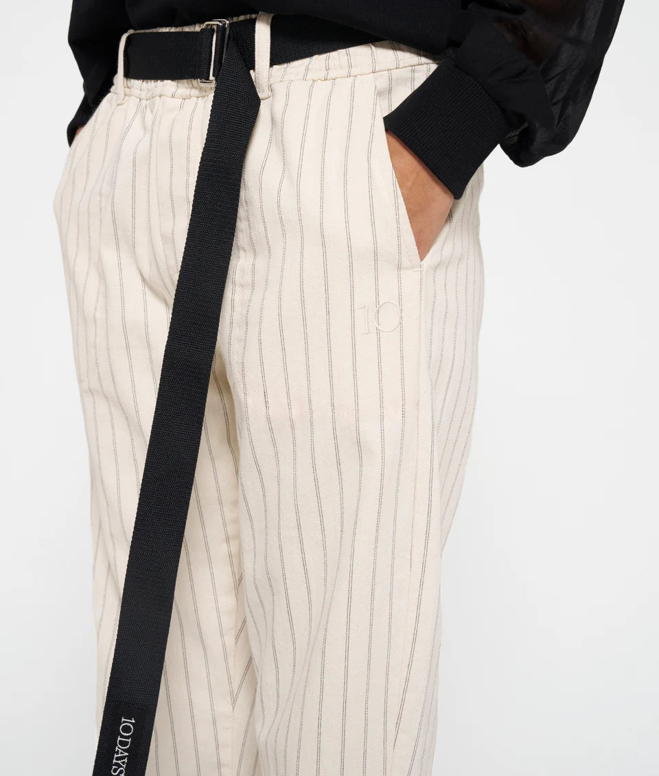 10 DAYS AMSTERDAM Belted Pants Pinstripe
