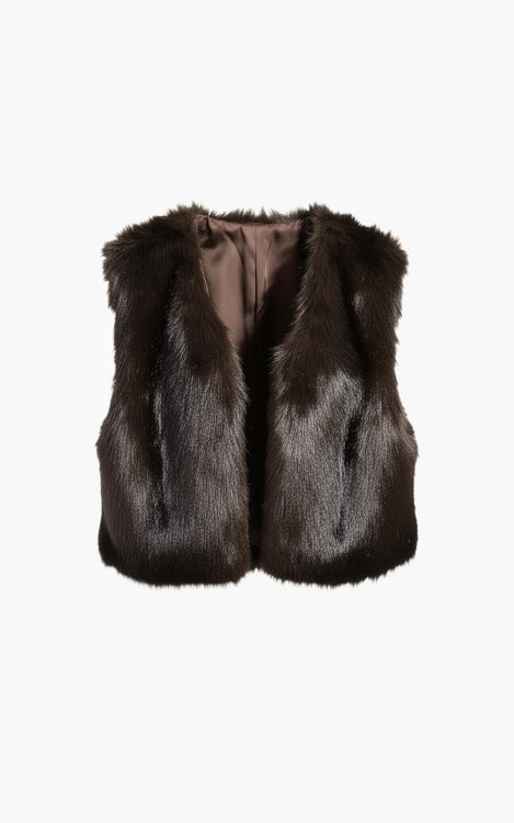 AIMEE THE LABEL IslaW6 Fake Fur Weste - Brown