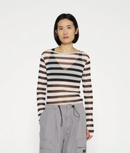 Lade das Bild in den Galerie-Viewer, 10 DAYS AMSTERDAM Mesh Tee Stripes Black/Ecru
