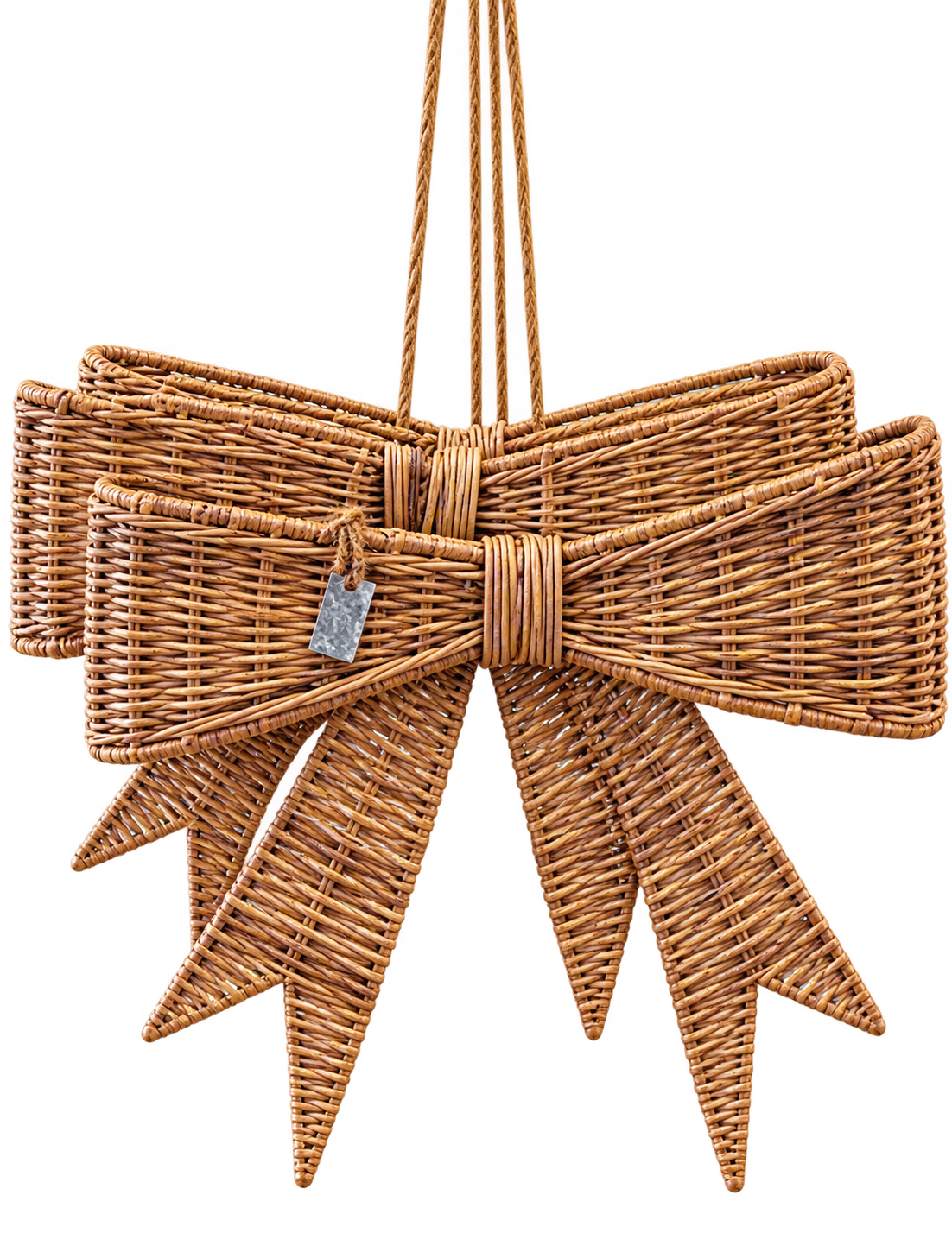 Große Dekoschleife aus Rattan - Natur