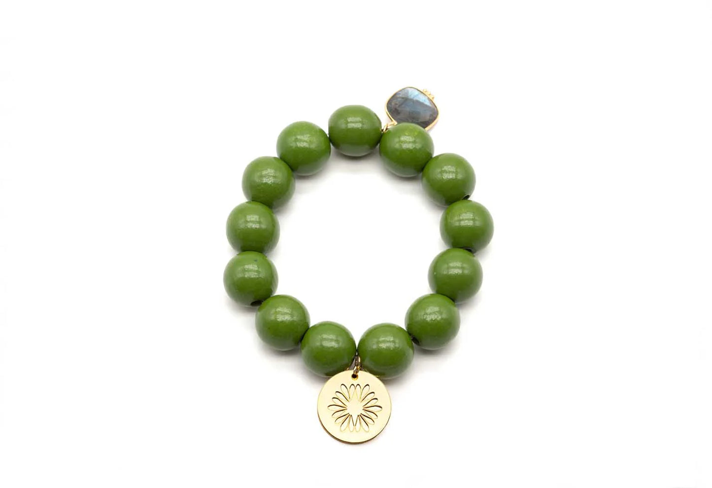 SCHMÜCKSTÜCK Mala Single Armband Olive