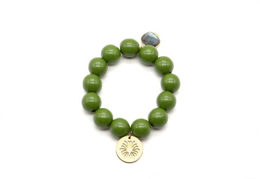 SCHMÜCKSTÜCK Mala Single Armband Olive