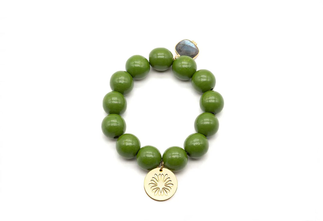 SCHMÜCKSTÜCK Mala Single Armband Olive