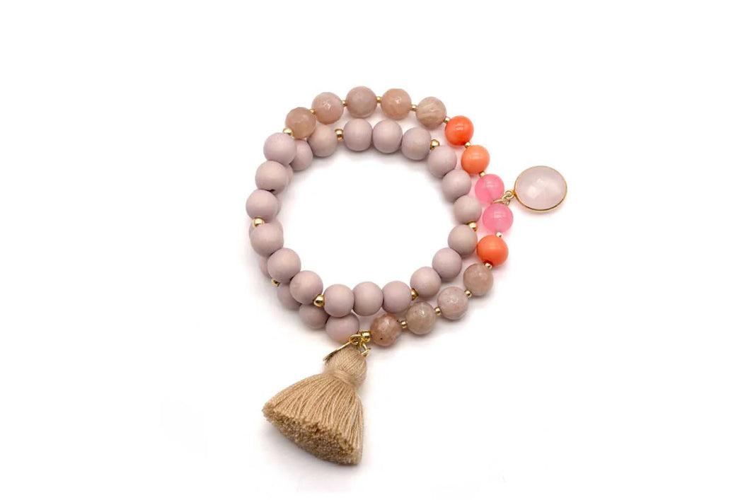 SCHMÜCKSTÜCK Mala Twin Armband Sandy Coral