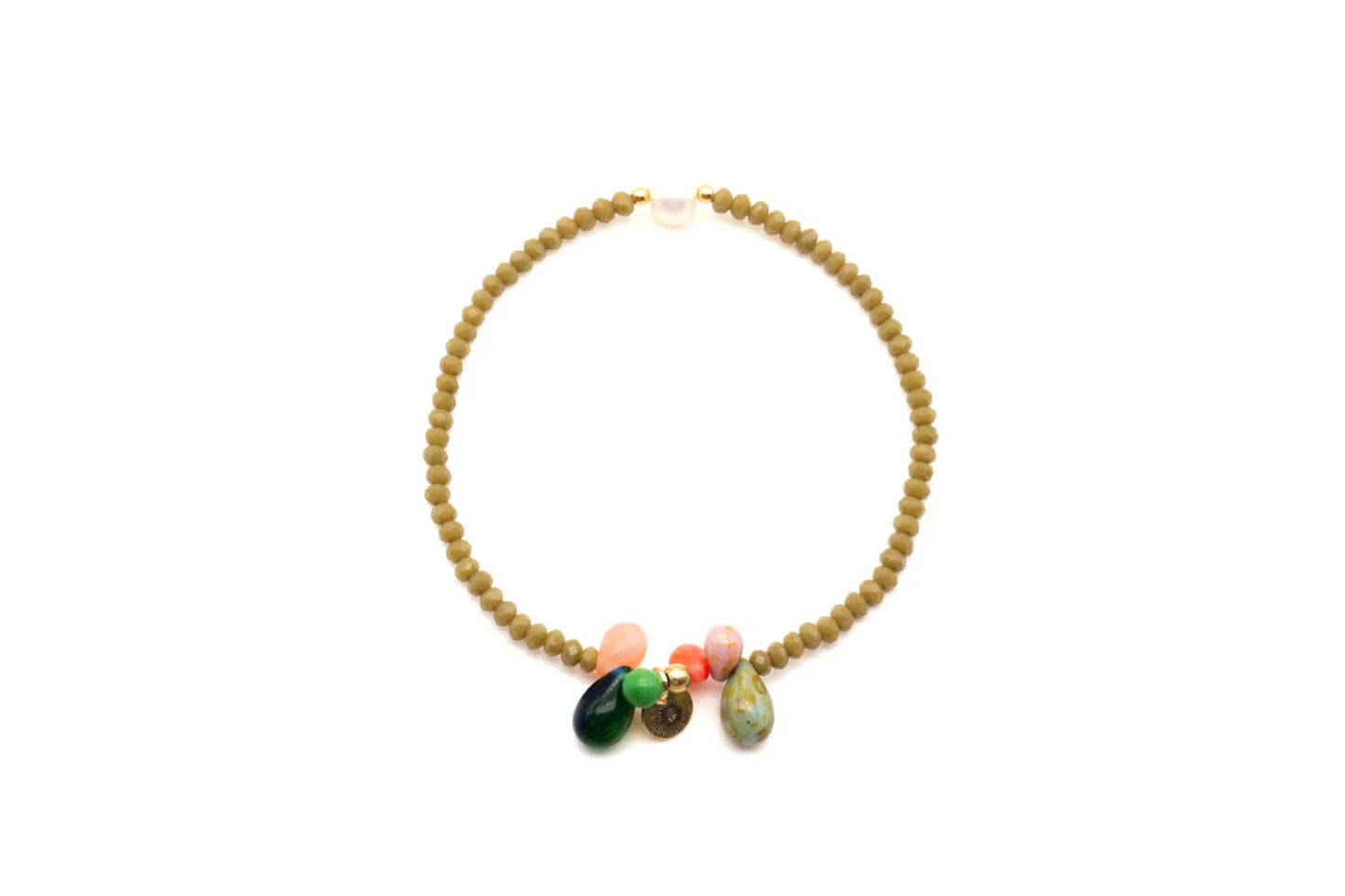 SCHMÜCKSTÜCK Armband 6 Drops Olive