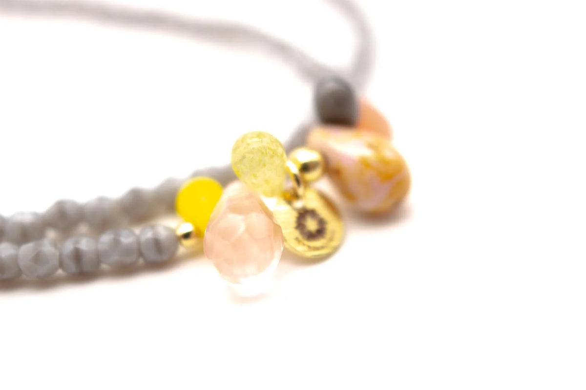 SCHMÜCKSTÜCK Armband 6Drops Double Sweet Grey