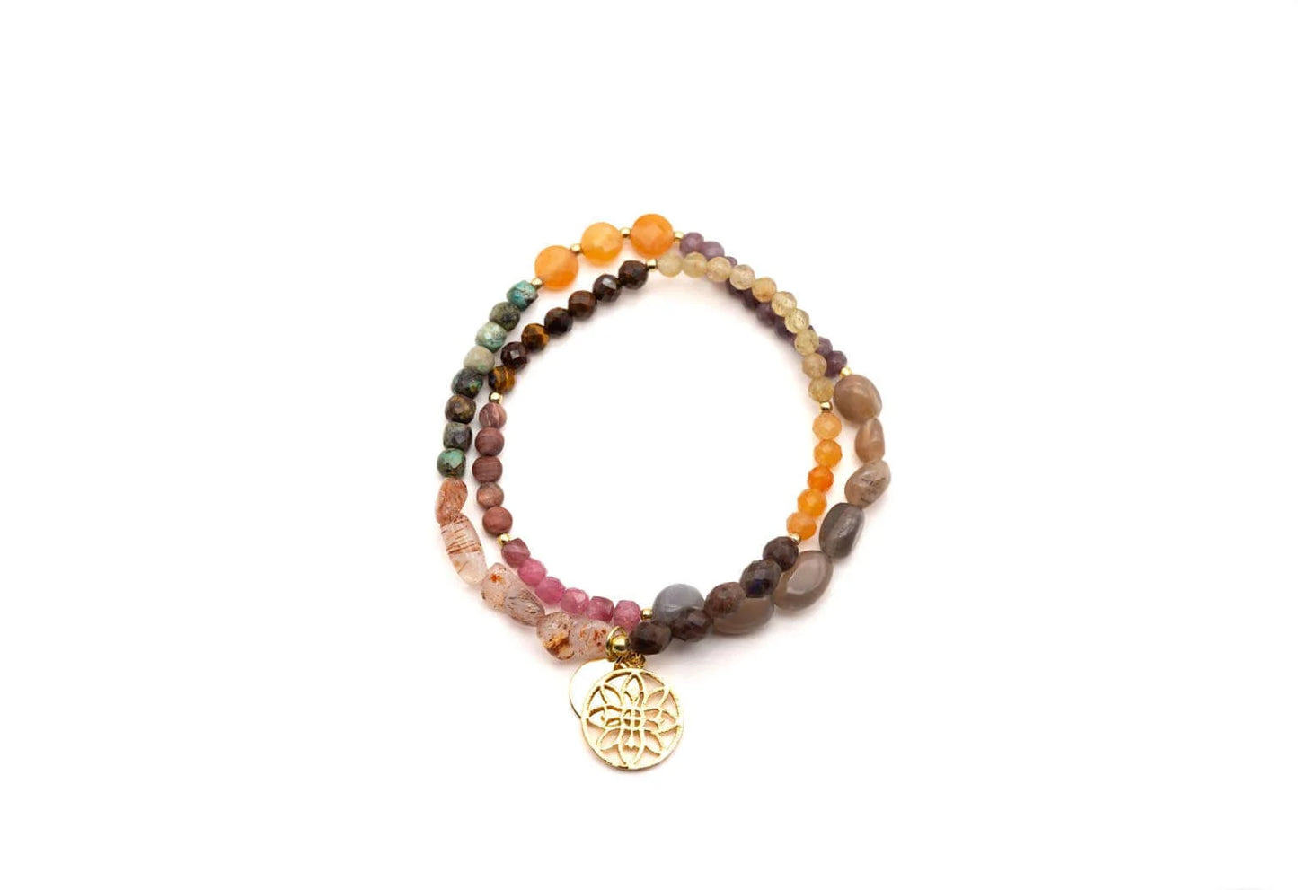 SCHMÜCKSTÜCK Armband Mala Twin Brown Pash