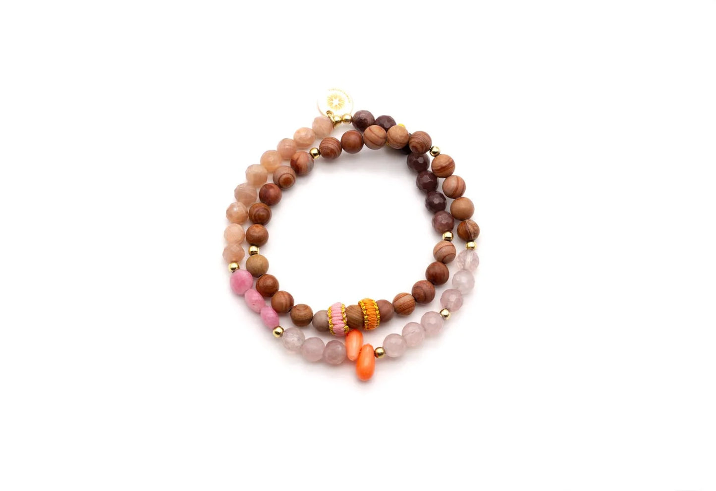 SCHMÜCKSTÜCK Armband Mala Twin Brown Vibe