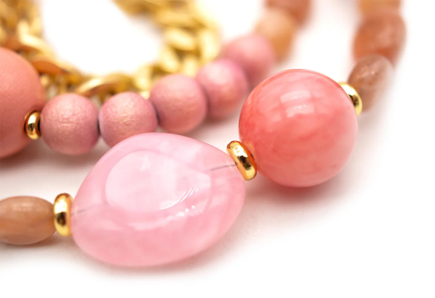 SCHMÜCKSTÜCK Mala Triple Armband Curb Sweet Peach