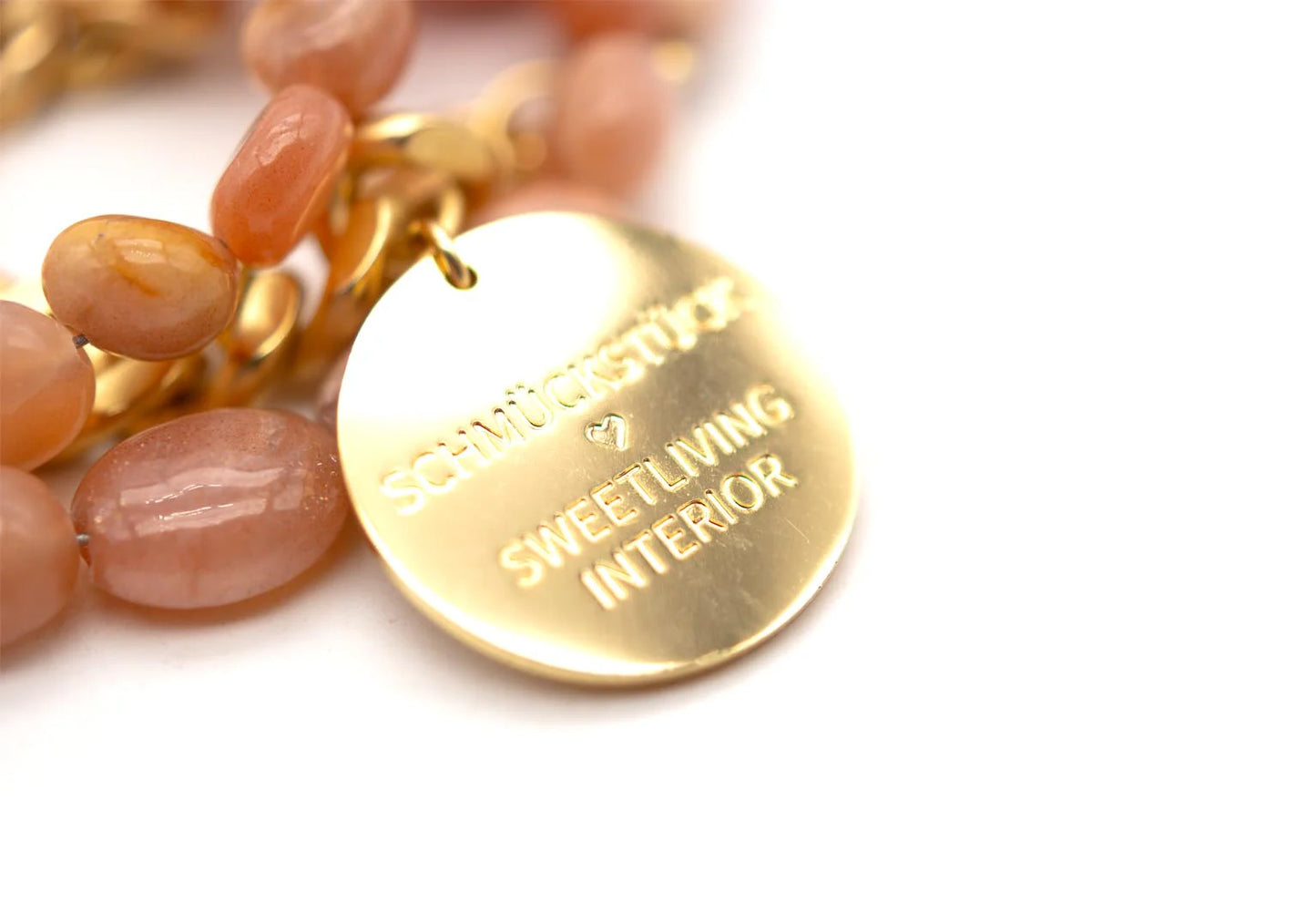SCHMÜCKSTÜCK Mala Triple Armband Curb Sweet Peach