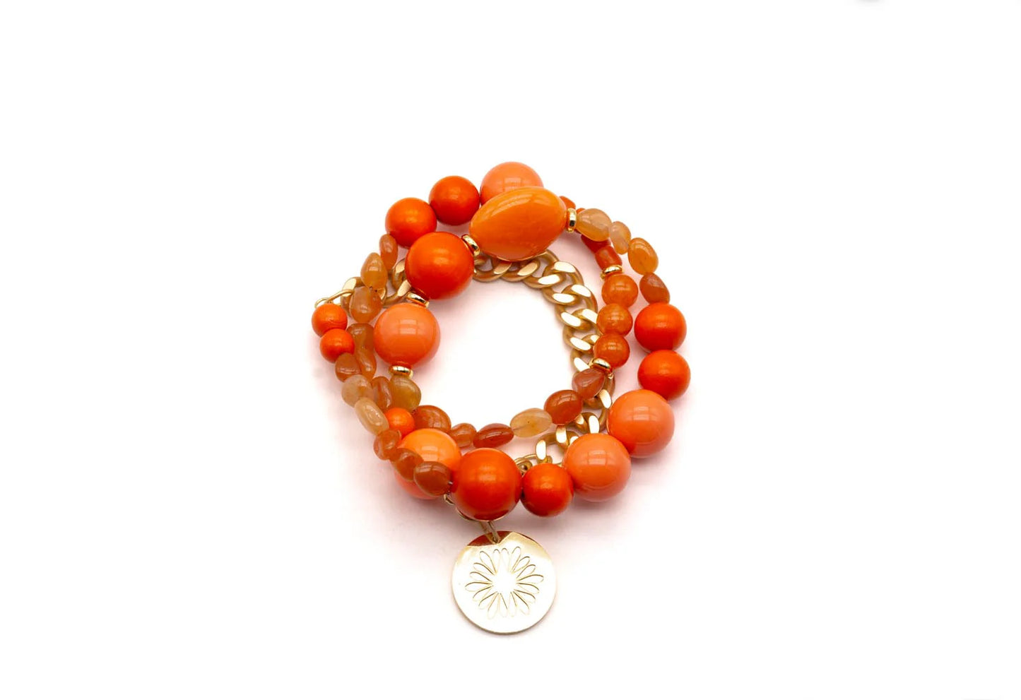 SCHMÜCKSTÜCK Mala Triple Armband Curb Sweet Fire
