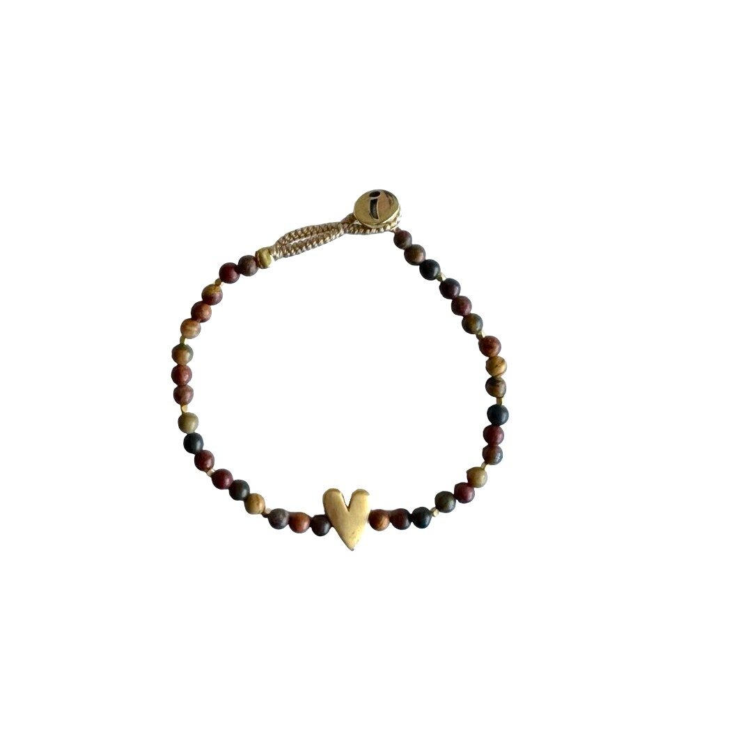 IBU JEWELS Armband Lulu Rosie Brown Jasper AE35