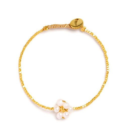 IBU JEWELS Armband Lulu Daisy Flower Pearl AJ05