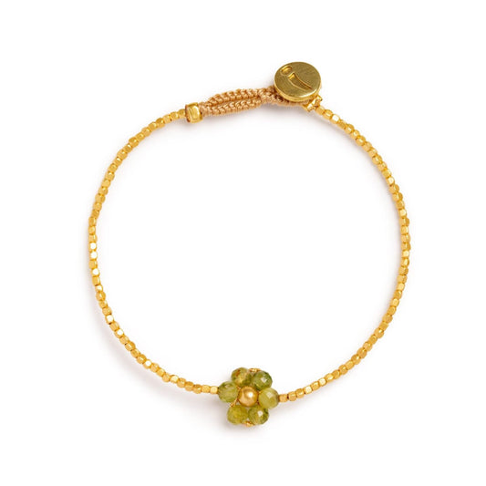 IBU JEWELS Armband Lulu Daisy Flower Peridot AJ39