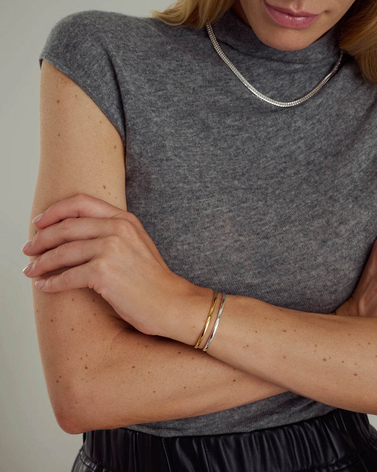 SYSTER P Cavelle Plain Bangle - Armreif Silver Plated