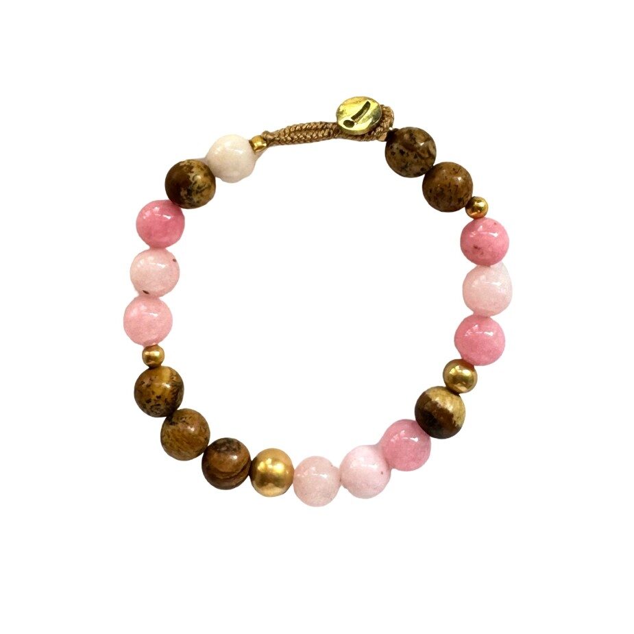 IBU JEWELS Armband Big Bo Pink-Brown BOB-J