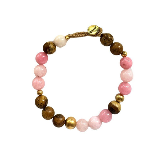 IBU JEWELS Armband Big Bo Pink-Brown BOB-J