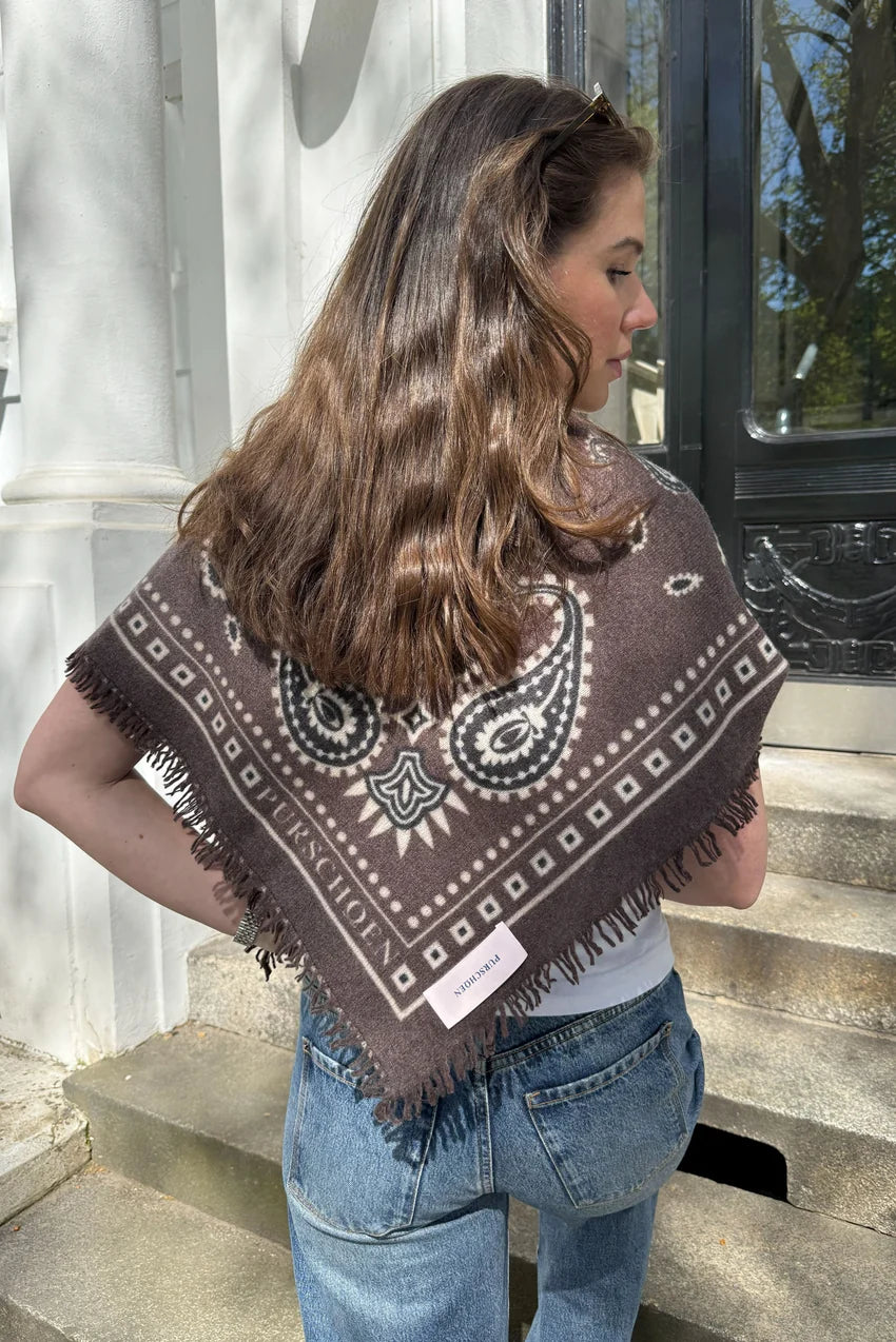 PURSCHÖN Cashmere Bandana Paisley Bloom Testa Moro Natural