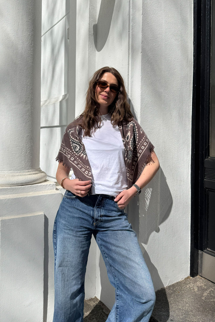 PURSCHÖN Cashmere Bandana Paisley Bloom Testa Moro Natural