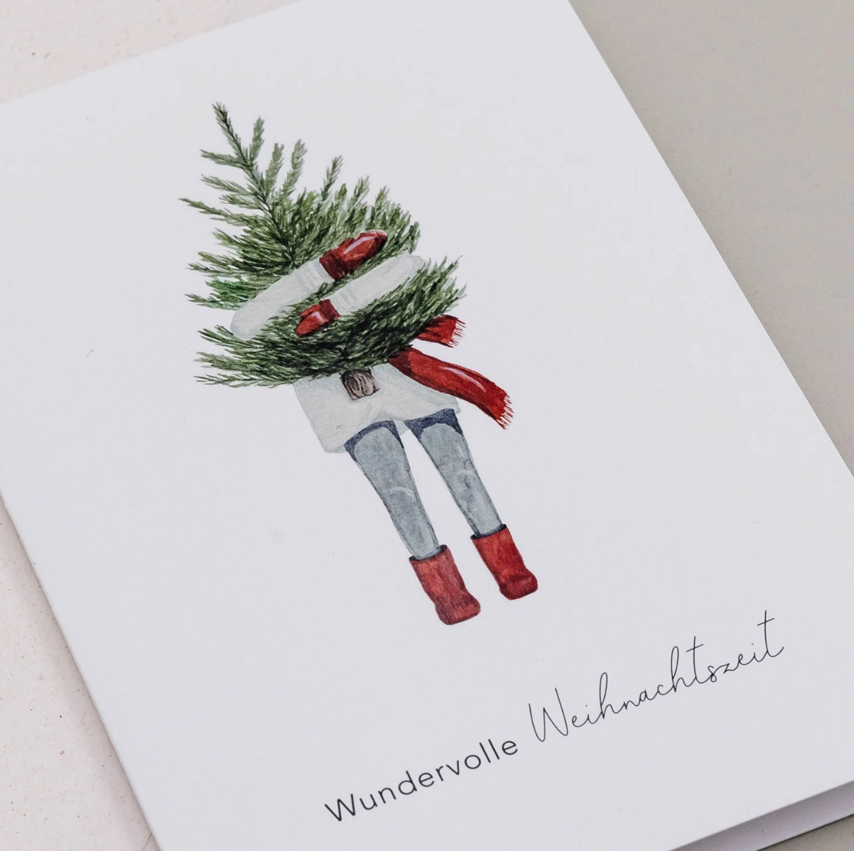 EULENSCHNITT Klappkarte Weihnachtsmädchen