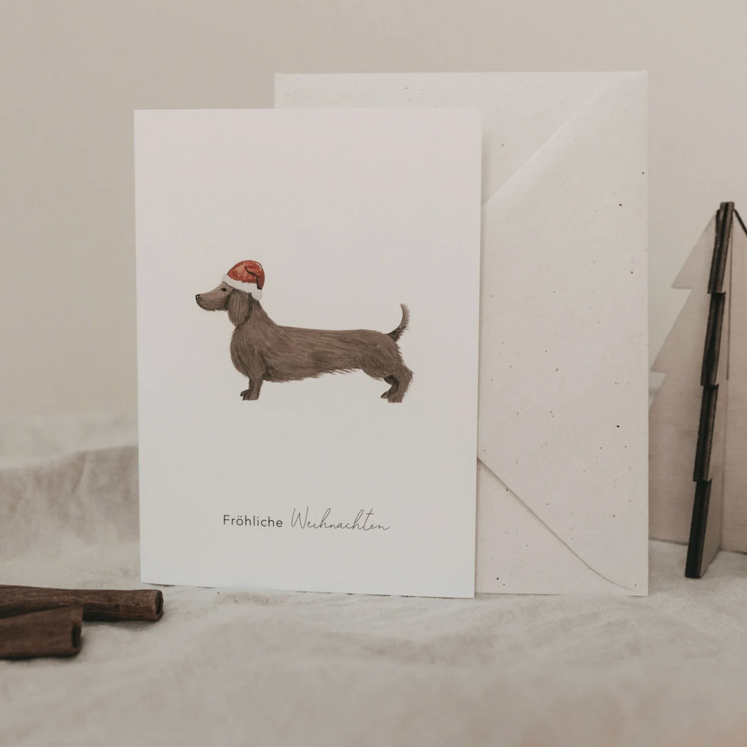 EULENSCHNITT Klappkarte Weihnachtsdackel