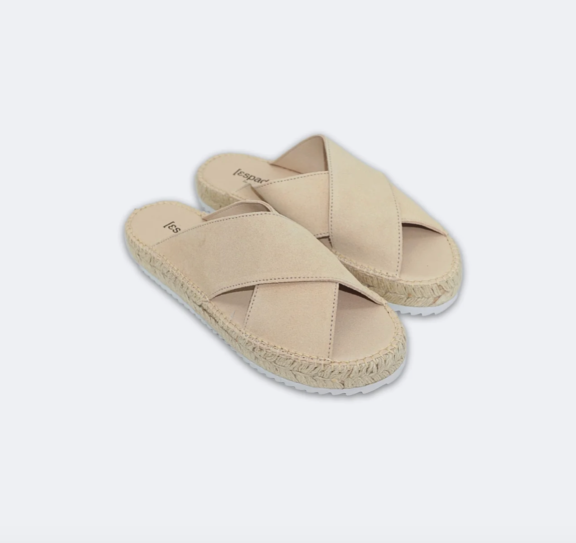 ESPADRIJ L'ORIGINALE Pantolette Croisette Velour Low - Beige
