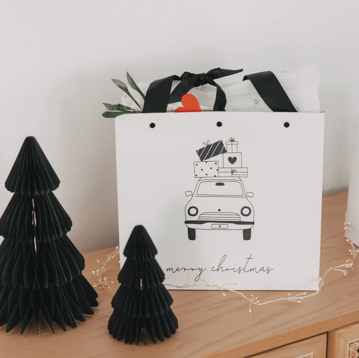 EULENSCHNITT Geschenktüte Mini Christmas Car