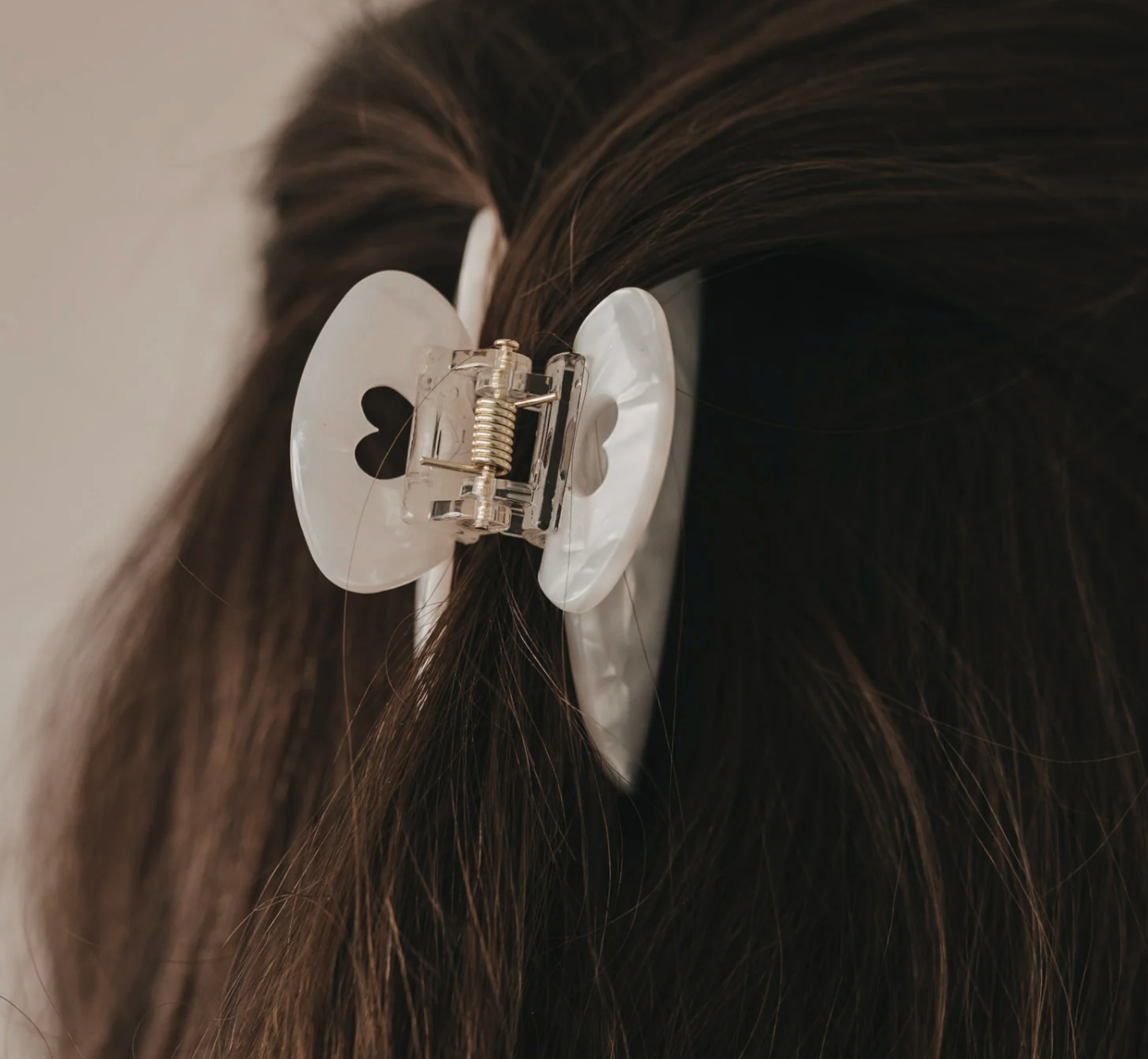 EULENSCHNITT Große Haarspange Herz Pearl