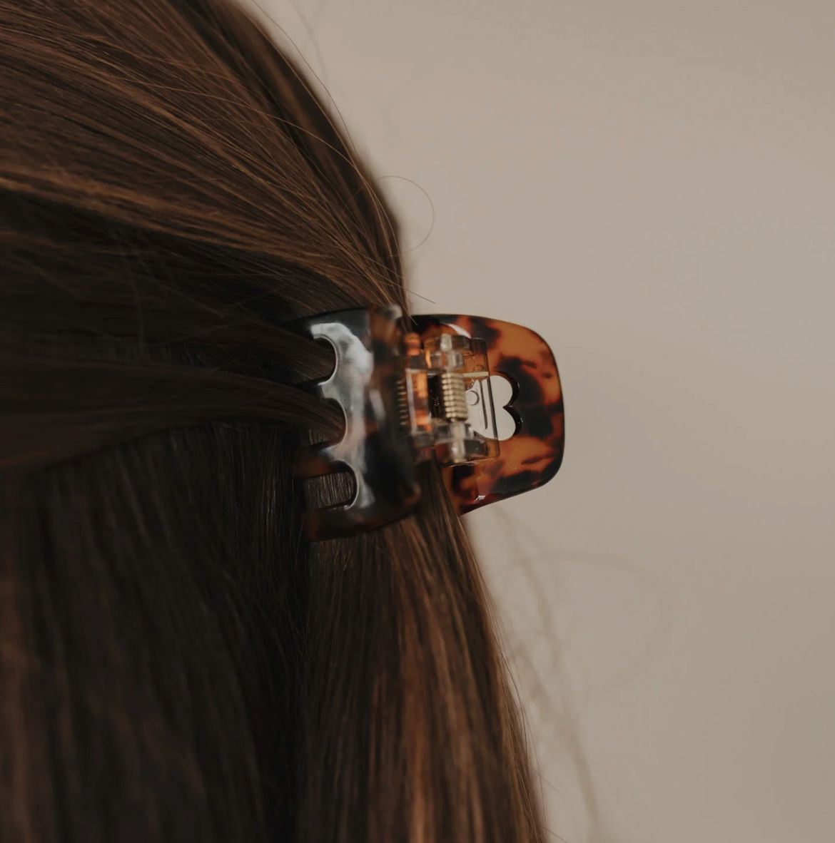 EULENSCHNITT Kleine Haarspange Herz Amber