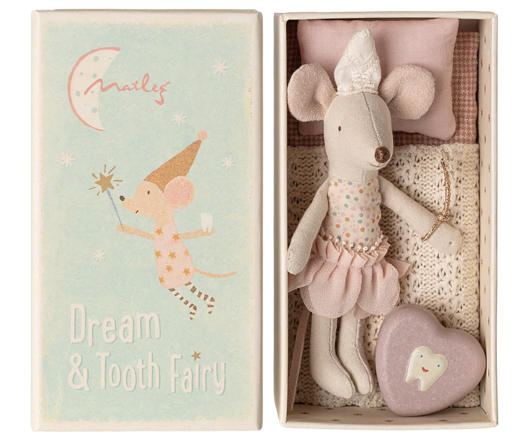 MAILEG Zahnfeemaus - Kleine Schwester in Streichholzschachtel