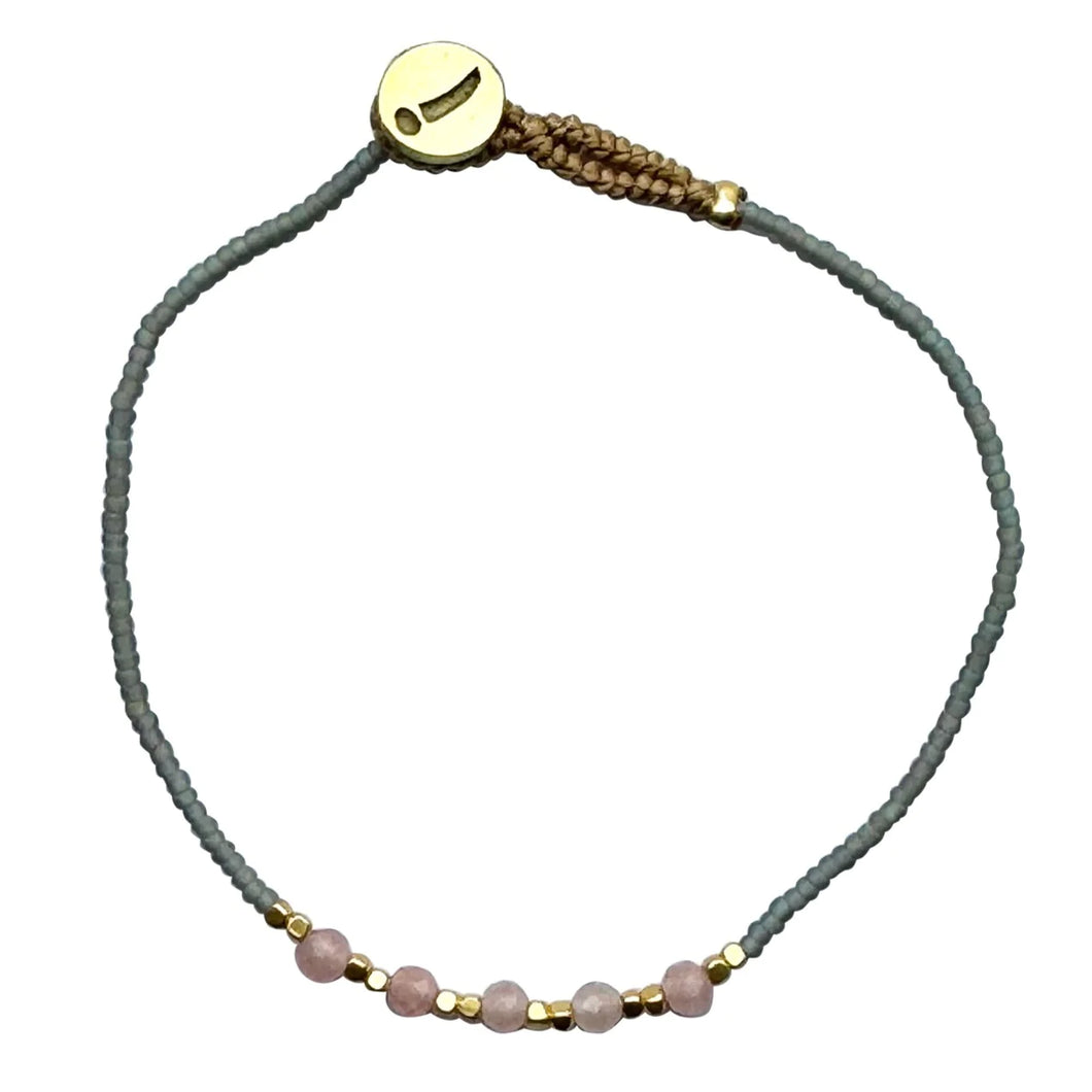 IBU Jewels Armband Lulu 5 Stones Bamboo Grey CT03