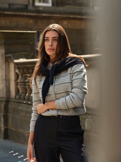 YAYA Cardigan aus Strick - Grey Melange