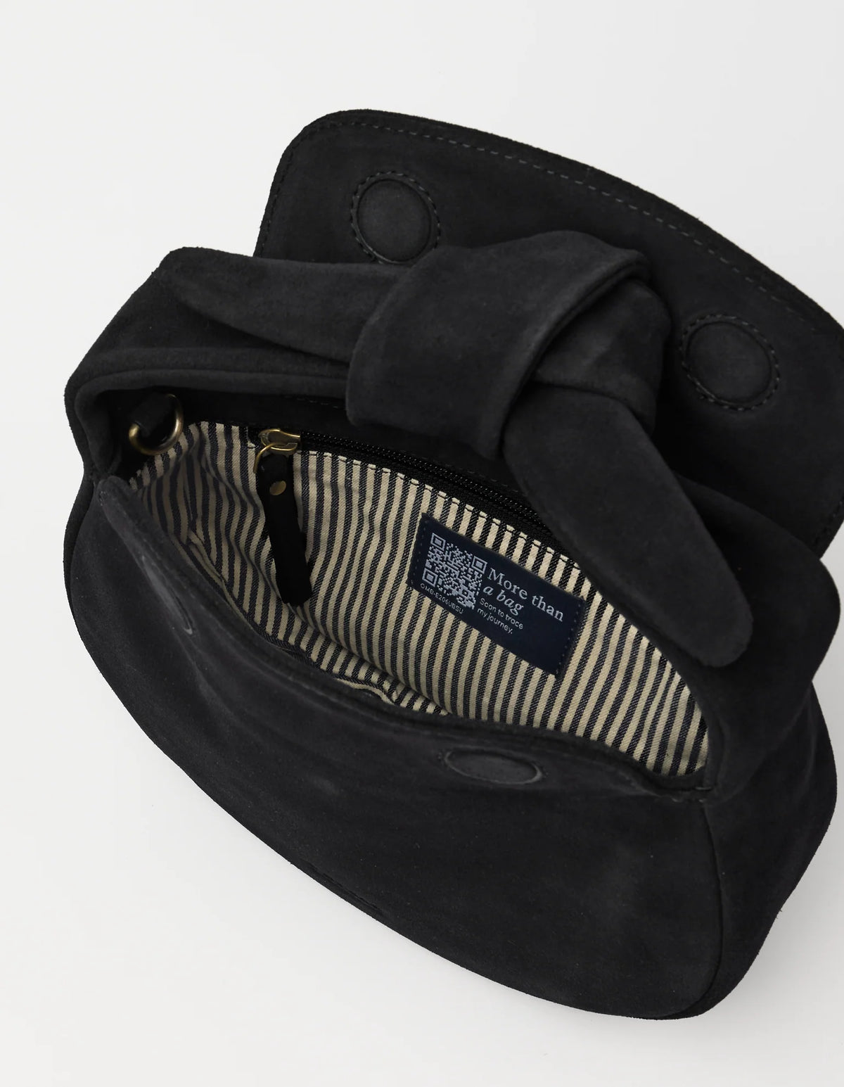O MY BAG Bag Handtasche Coco Croissant Suede Black