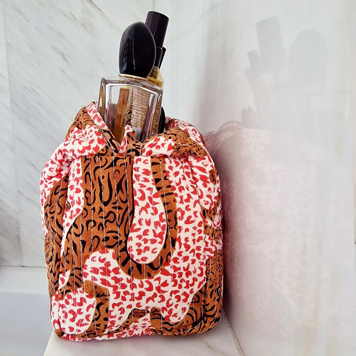 KIKOONI Handgemachte Kosmetiktasche "h. leopard"