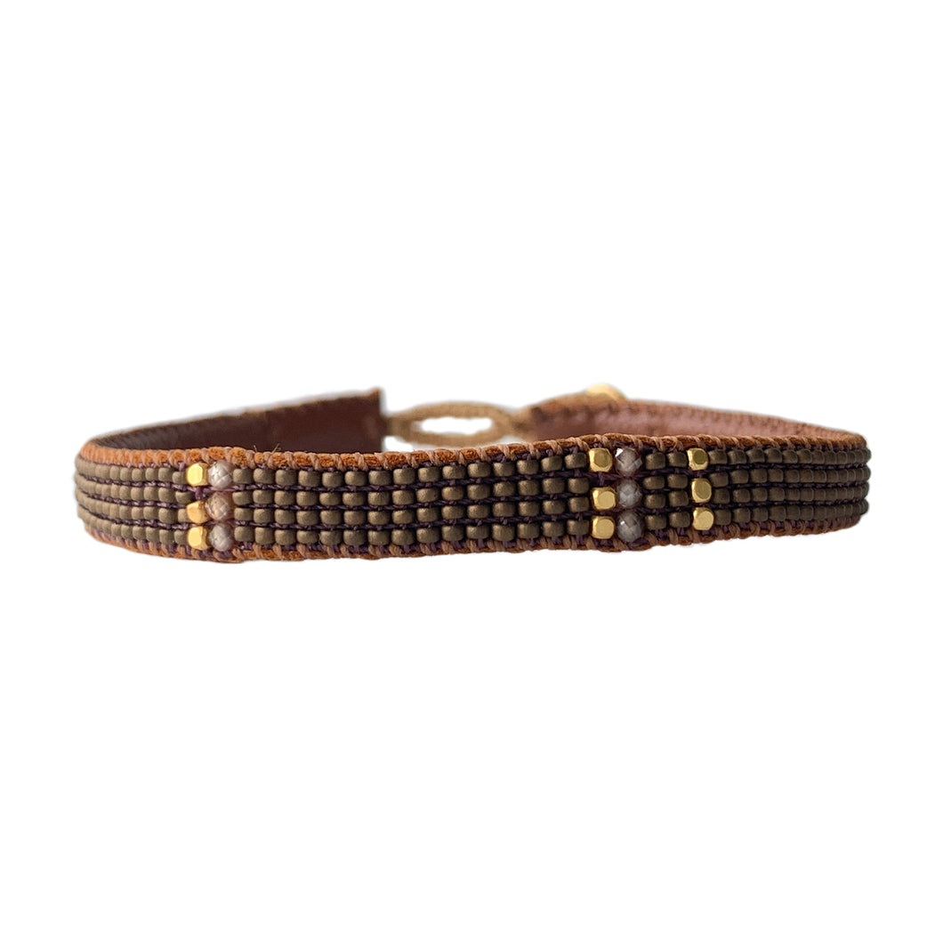 IBU Jewels Armband Stone Stripe Bronze DB06