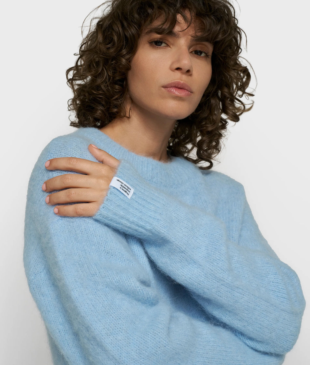 10DAYS AMSTERDAM Hairy Knit Sweater Angel Blue